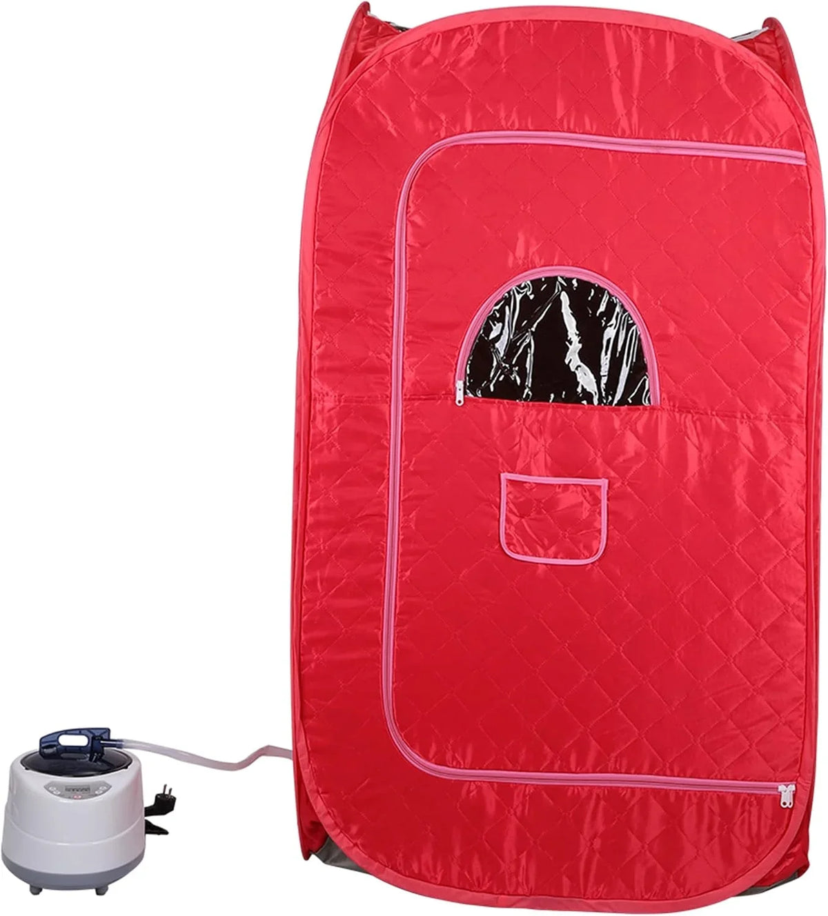MINGYI - Sauna de vapor portátil y plegable de 1000 W con cabina de vapor, generador de vapor de 2,5 camas y mando a distancia, 80 × 80 × 135 cm (rojo)