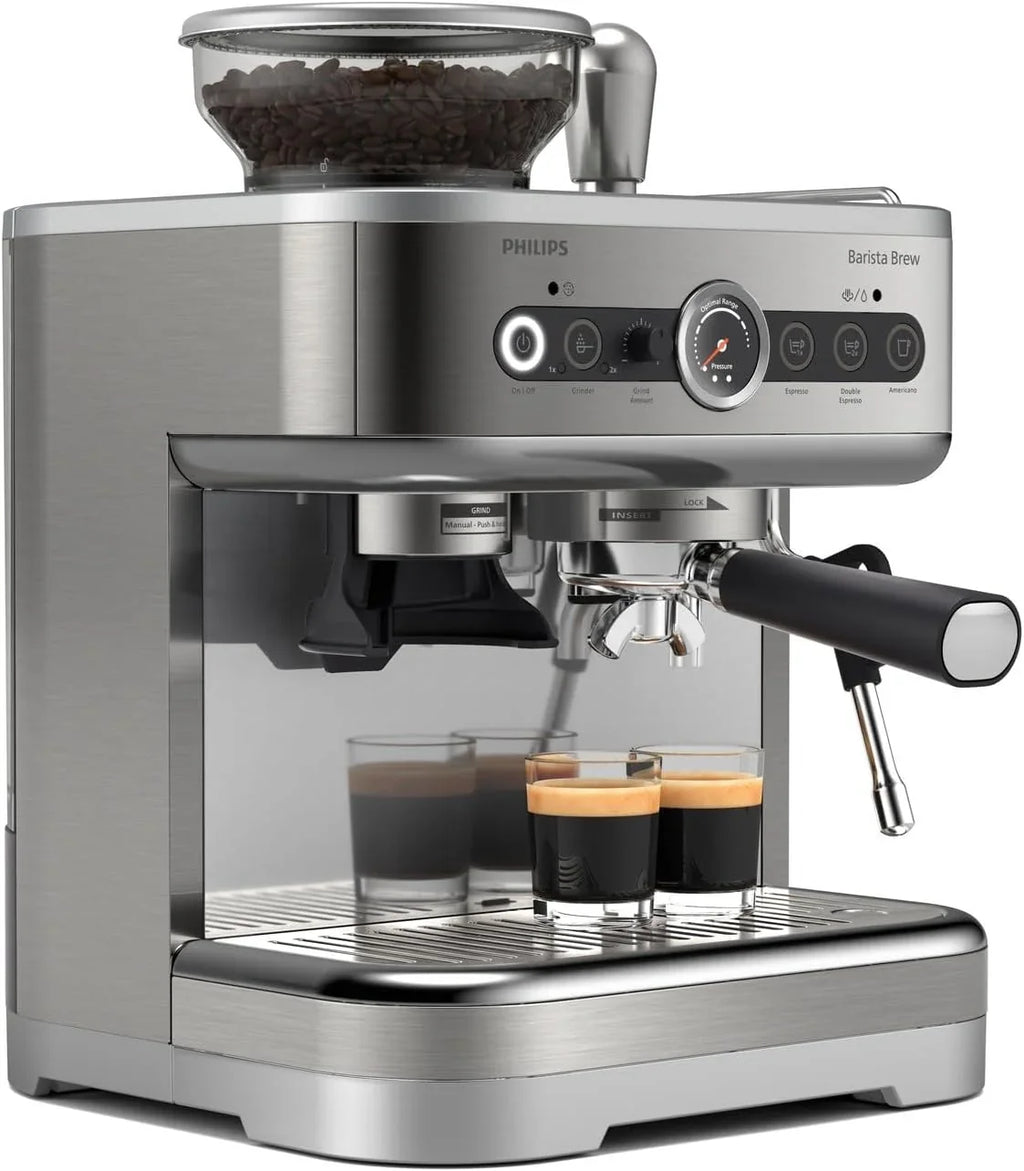 PHILIPS Barista Brew Cafetera Espresso Semiautomática, 250g, Acero Inox