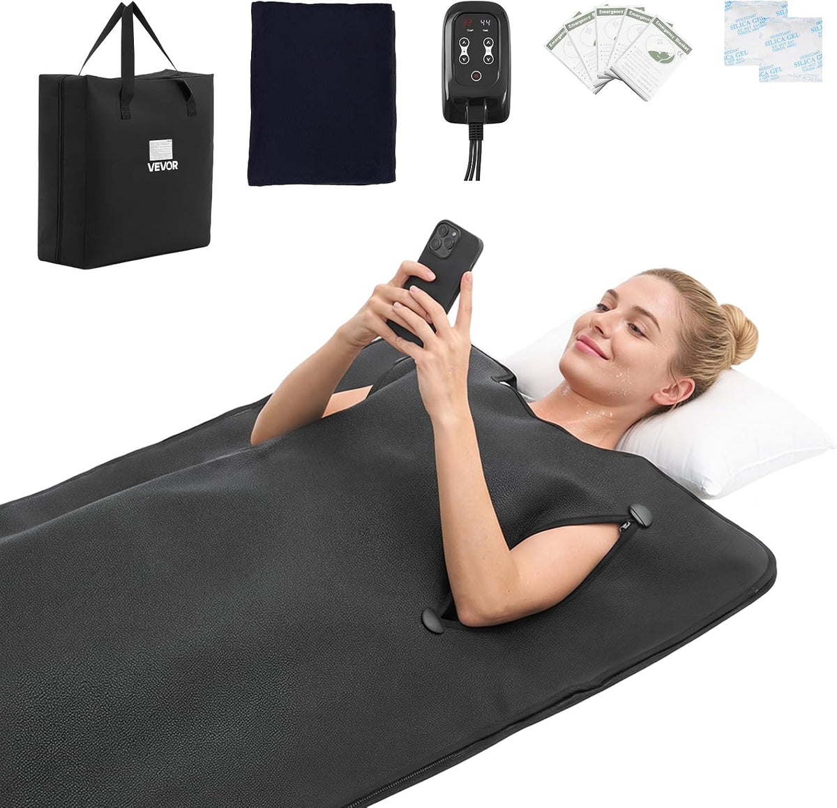 VEVOR Manta de Sauna Infrarroja Portátil de 5 Capas de 180 x 90 cm