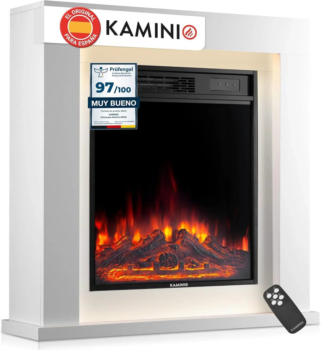 KAMINIO® Matti Modern 32 White Electric fireplace Floor-standing decorative