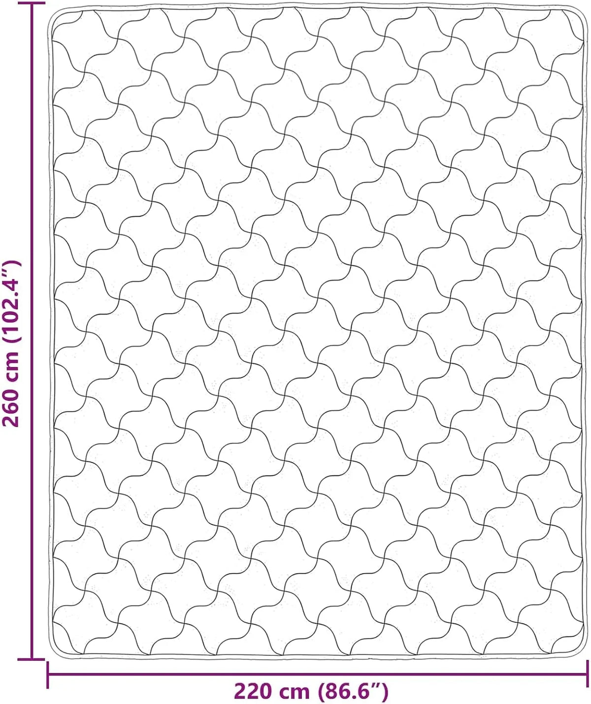 VidaXL - Edredón de invierno (220 x 260 cm, microfibra y forro polar, para dormitorio moderno, funda de edredón cómoda, microfibra duradera, manta suave, material transpirable