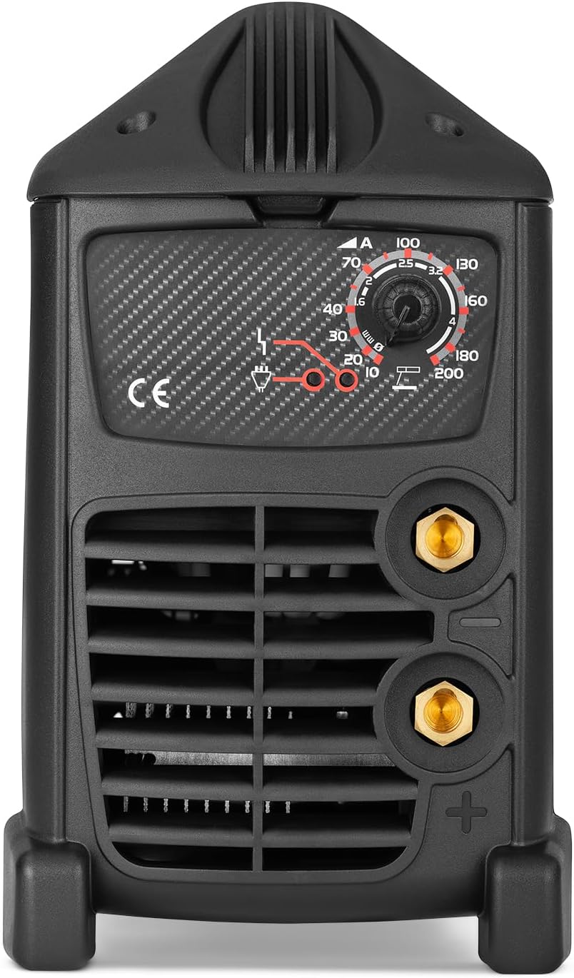 Telwin Force 205 Soldadora inverter a electrodo MMA con casque de soldadura automático y accesorios para soldadura, 200A