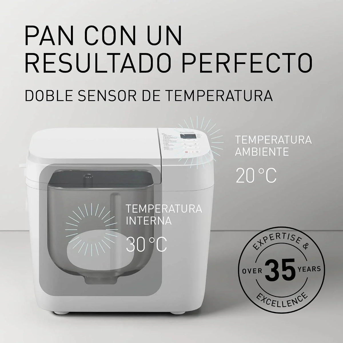 Panasonic SD-B2510WXE Panificadora Automática, 850W, Sensor de Temperatura, Temporizador Digital 13H, 25 Programas, Blanco