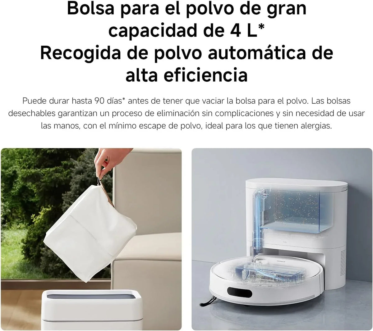 XIAOMI H40 Robot Aspirador con Auto-Vaciado, Aspiración 10000 Pa