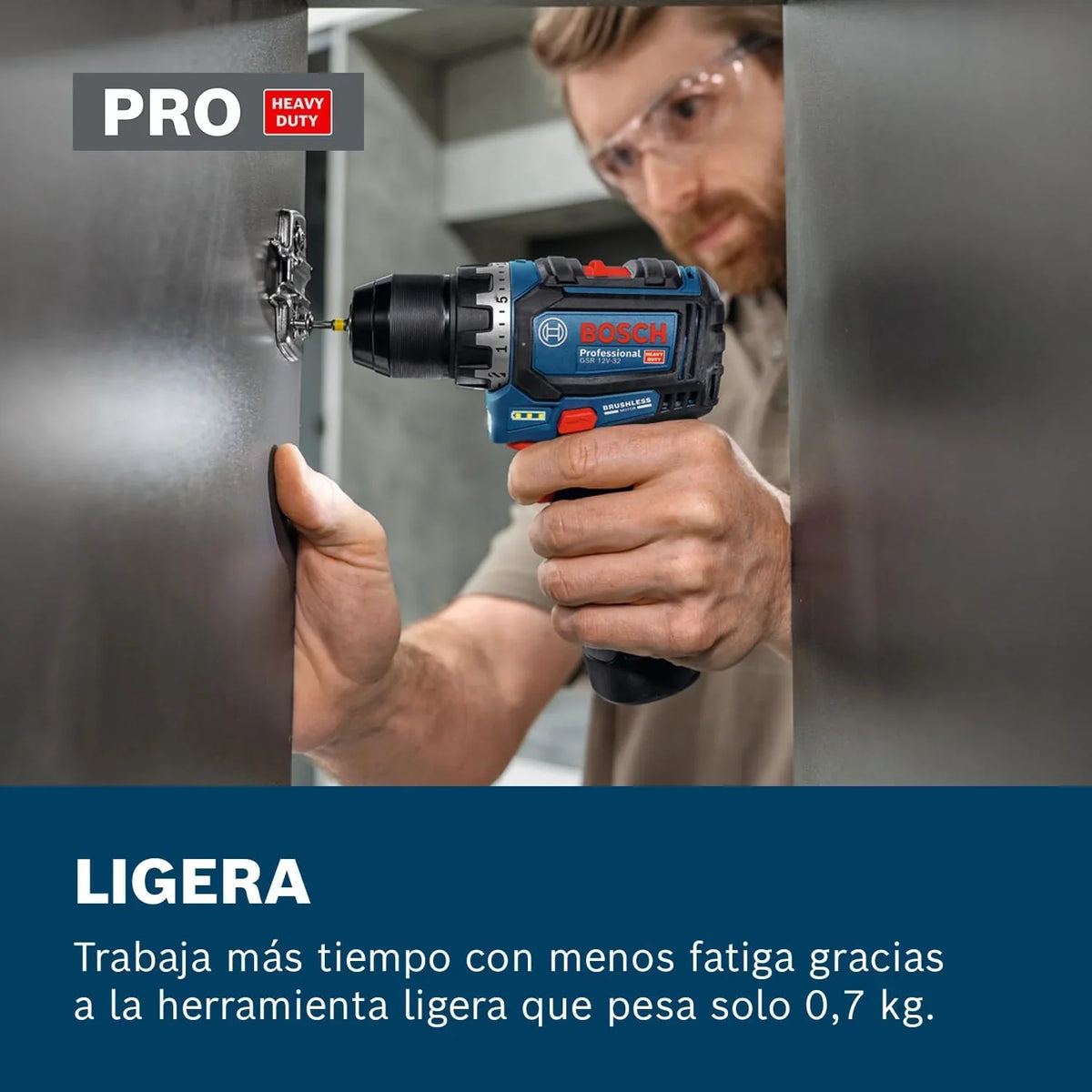 Taladro/atornillador a batería Bosch Professional 12V GSR 12V-32 (KickBack control óptimo, motor Brushless sin escobillas)