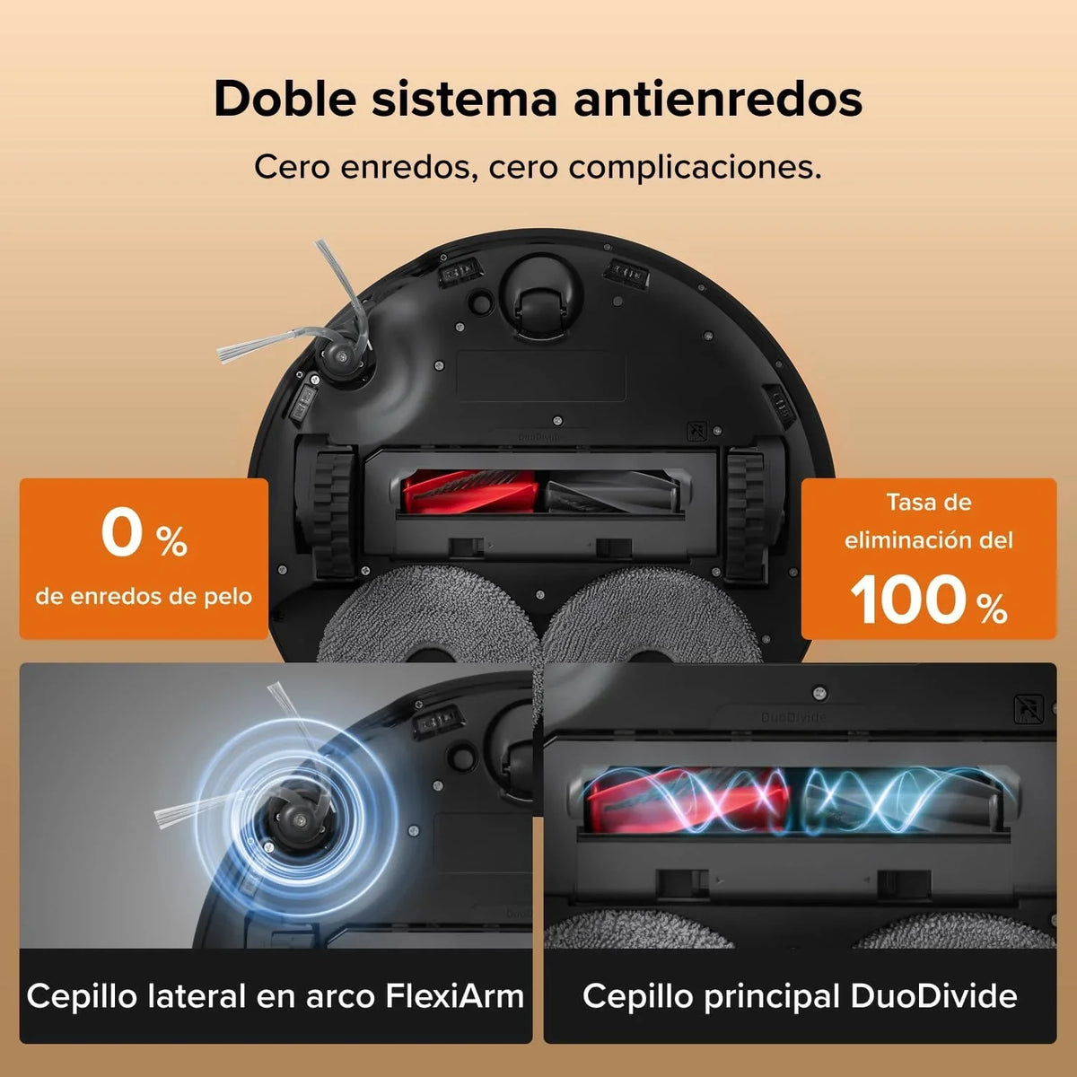 roborock Qrevo Edge 2 Robot Aspirador Succión Extrema de 25000 Pa, Negro