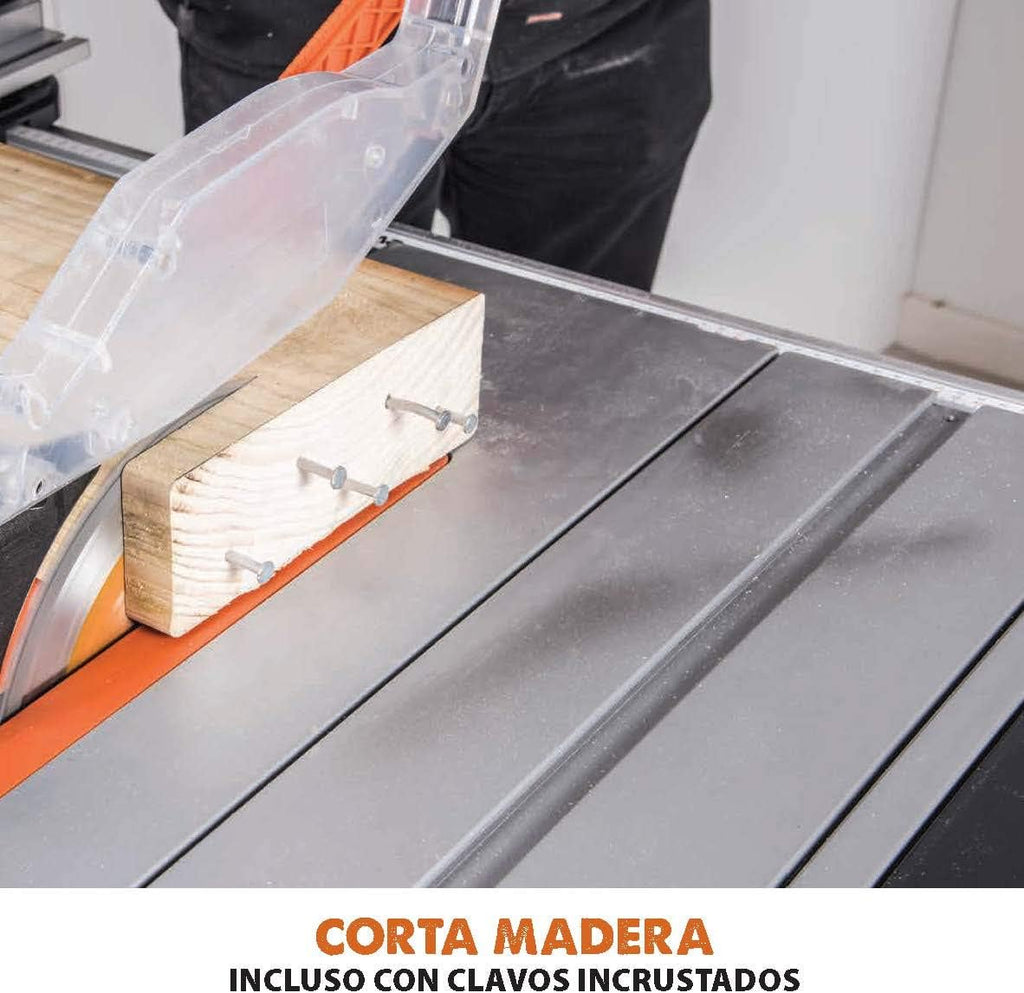 EVOLUTION POWER TOOLS 057-0003 Sierra de mesa multimaterial Rage 5-S, 1500 W, 230 V, 255 mm