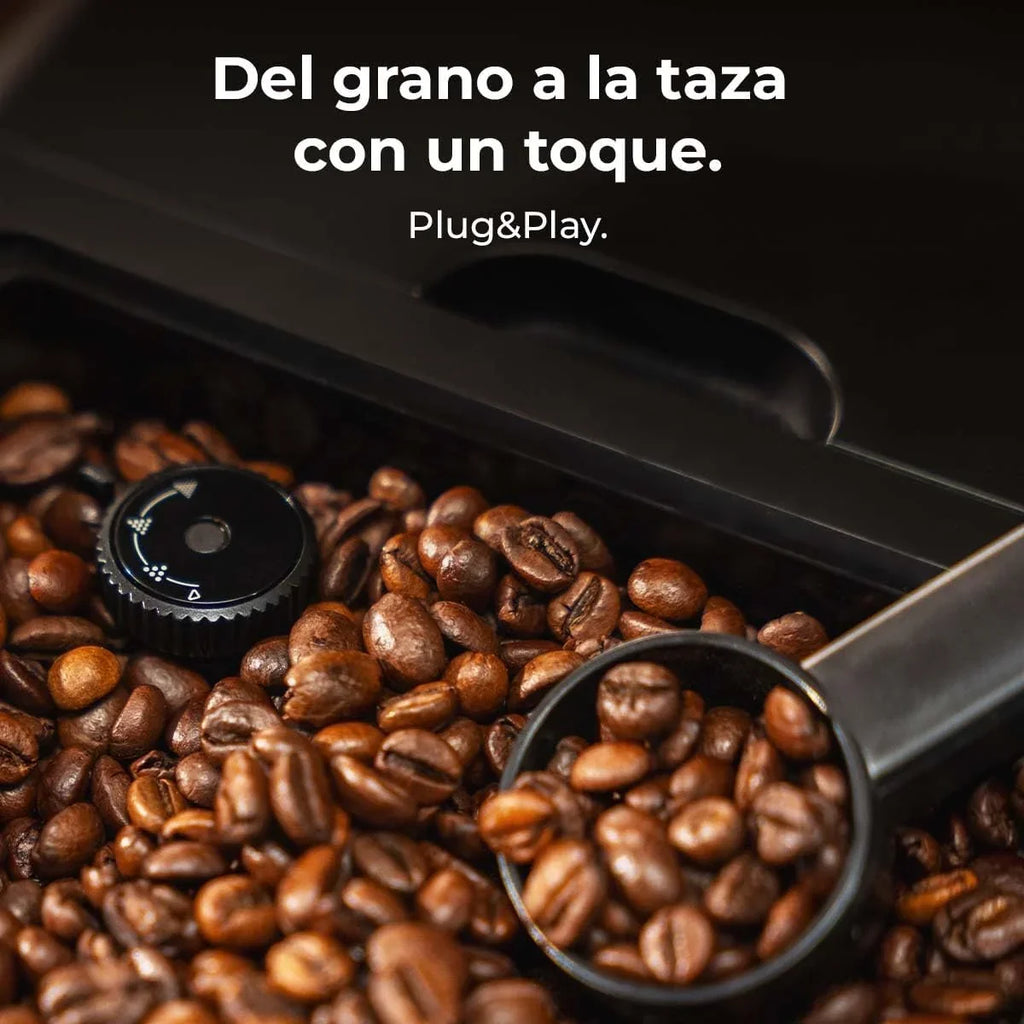 Cecotec Cafetera Superautomática Cremmaet Latte Touch. 19Bares, Thermoblock, 12 Bebidas, 4 Perfiles, Agua 1.1L y 400ml Leche, Pantalla TFT, Molinillo Cónico, Limpieza Automática, Altura Regulable