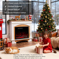 HOMAVO 23" Electric Fireplace with Heating, 1000W/2000W Decorative Fireplace, 12 Colors of 3D Flame, 4 Colors of Wood Fireplace, Remote Control, Includes Fireplace Furniture