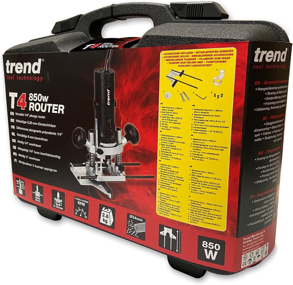 Trend Fresadora 850 W, 8 mm, velocidad variable, 35 mm, 230 V EU