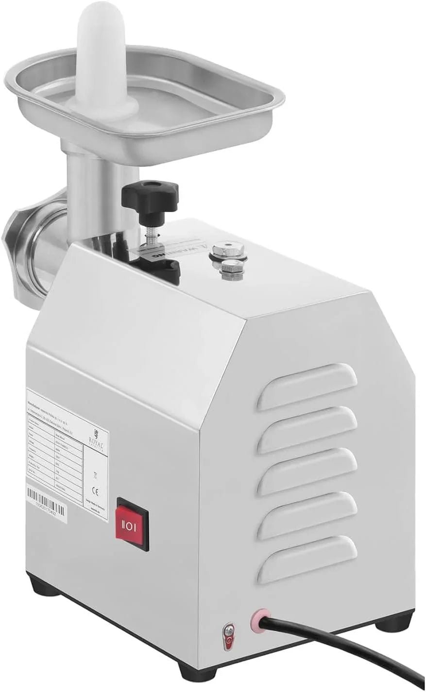 Royal Catering RCFW 70-600ECO Picadora de Carne Eléctrica Profesional (70 kg/h, 600 W, Marcha Retrógrada, Orificios de 5/7 mm, Acero Inoxidable) ECO