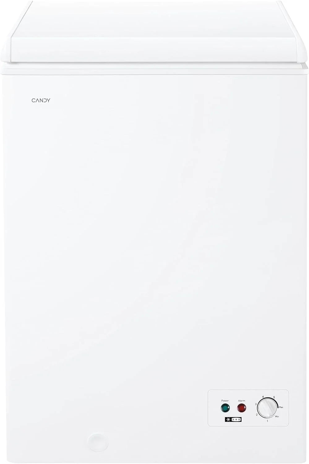 Candy CCHH 100E, Congelador Arcón Horizontal, Ancho 55CM, 97L, Tecnología Estática, 1 Cesto, Control Electrónico Externo, Indicador de Temperatura, Alarma Aumento de Temperatura, 39DB, Blanco