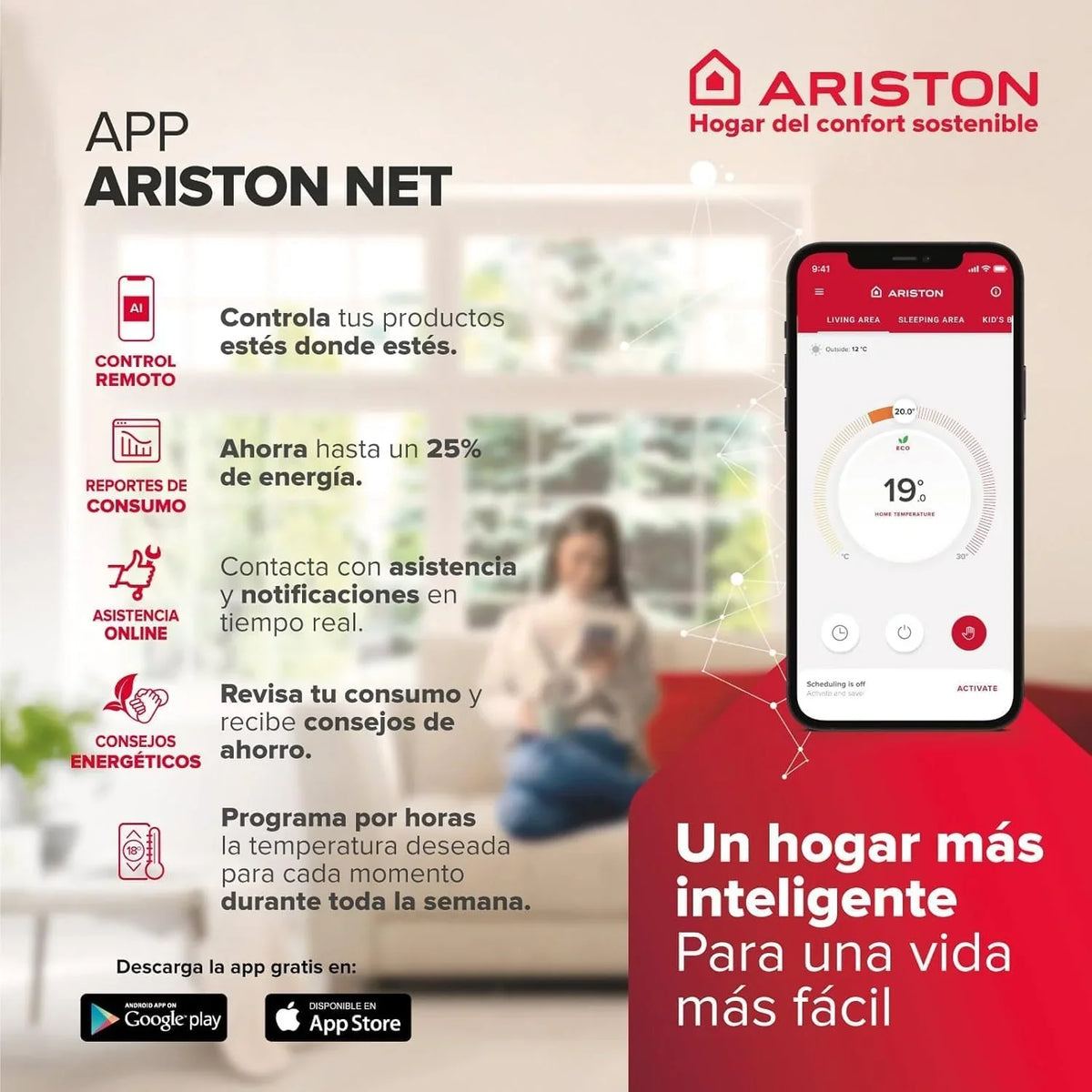 Ariston Velis Pro Wifi (ex Fleck Duo 5) - Electric Thermo 80 Liters Flat 27.5 cm, Multiposition, WiFi with App Control and First Shower in 46min - After-Sales Service only Available in Spain