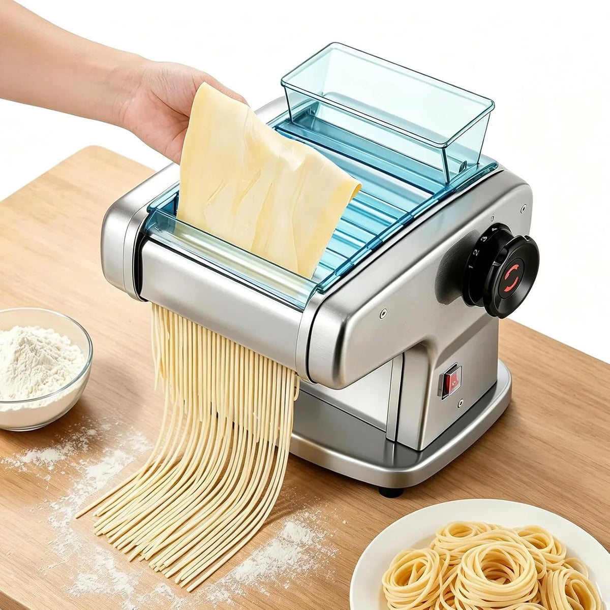 Máquina Pasta Eléctrica Profesional para Fettuccine, Tagliolini, Ravioli