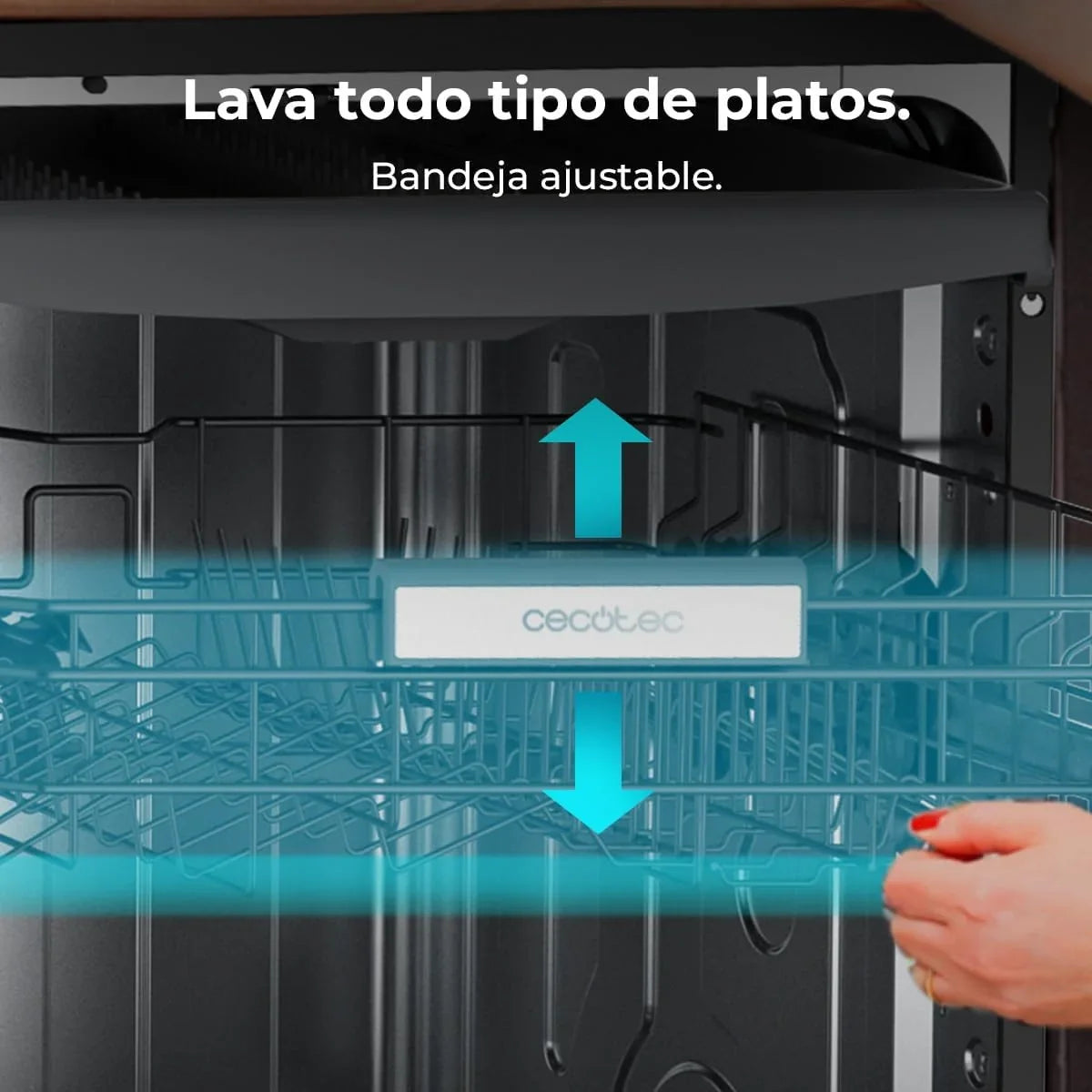 Cecotec Lavavajillas Compacto de 60 cm Bolero Aguazero 6320 Dark D, 1900W, 15 Cubiertos, 8 Programas, Pantalla FullColor XXL, Smart Wash, Turbo Dry+, AutoClean, Media Carga, Delay Start, ChildLock