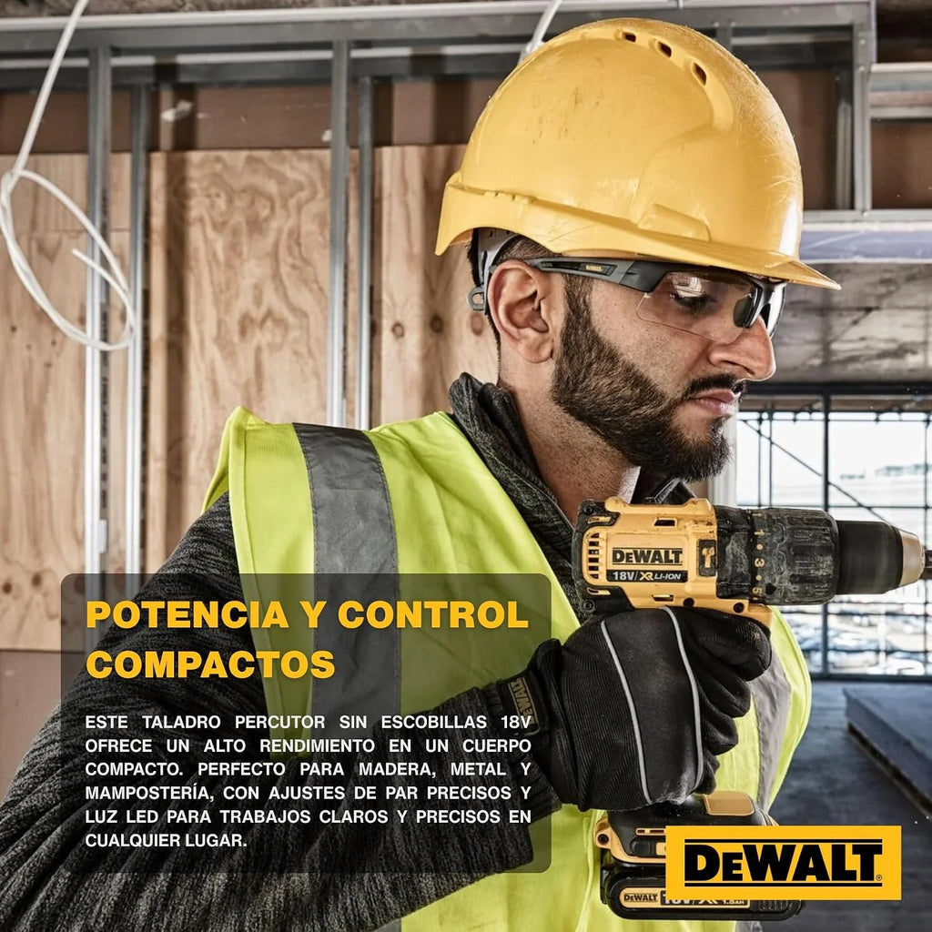DEWALT Taladro percutor atornillador XR Brushless 18V, 2x2Ah, DCD778D2T-QW