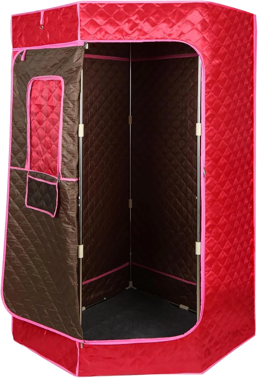 1000 W Sauna completa del cuerpo con cabina de vapor, generador de vapor, mando a distancia, sauna de vapor portátil y plegable, sauna SPA para casa, 90 x 90 x 180 cm, rojo