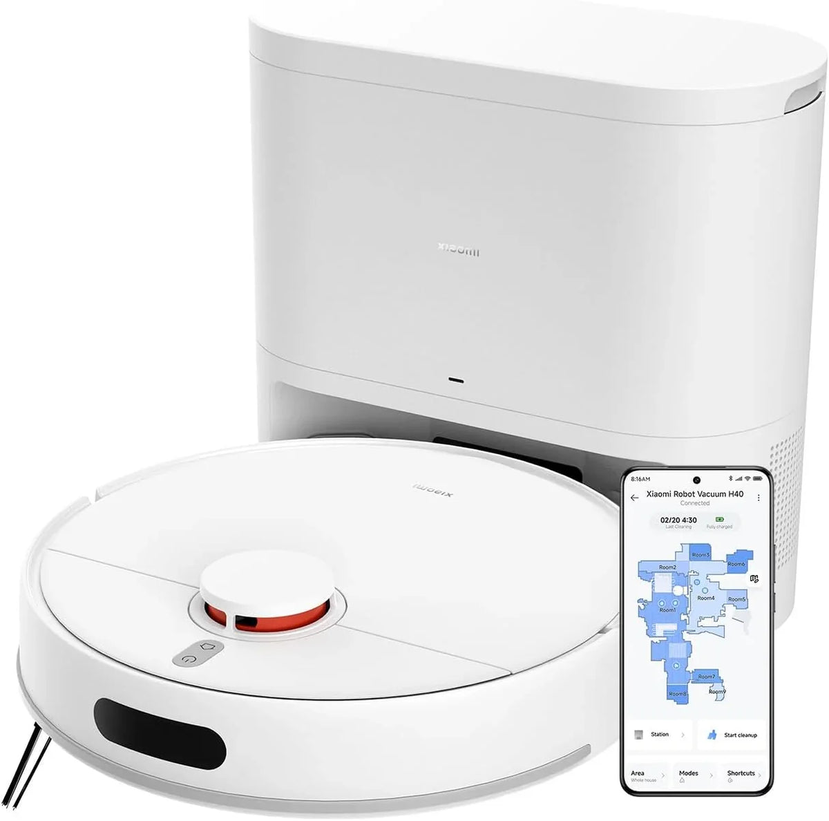 XIAOMI H40 Robot Aspirador con Auto-Vaciado, Aspiración 10000 Pa
