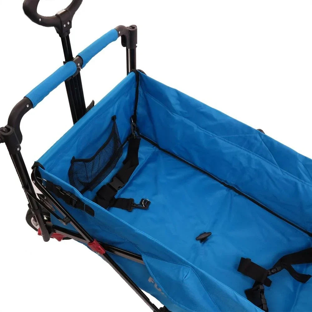 Bollerwagen FUXTEC FX-CT700, Carro Plegable Gris para el Transporte de niños, Ciudad, Campo, Playa o montaña - con Capota Anti-UV, asa de Empuje, Freno de Mano Delantero y Trasero, El Original