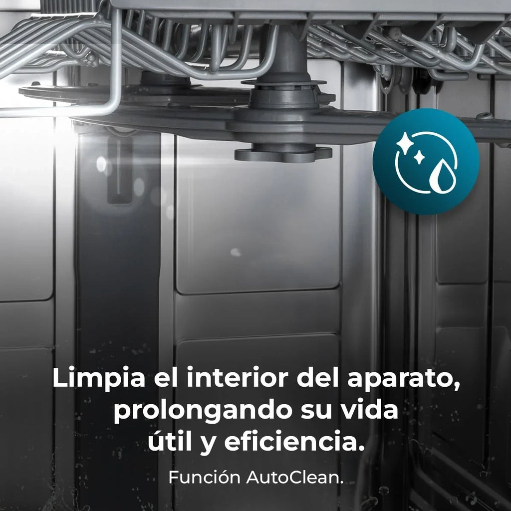 Cecotec Lavavajillas Compacto de 60 cm Bolero Aguazero 6320 Dark D, 1900W, 15 Cubiertos, 8 Programas, Pantalla FullColor XXL, Smart Wash, Turbo Dry+, AutoClean, Media Carga, Delay Start, ChildLock