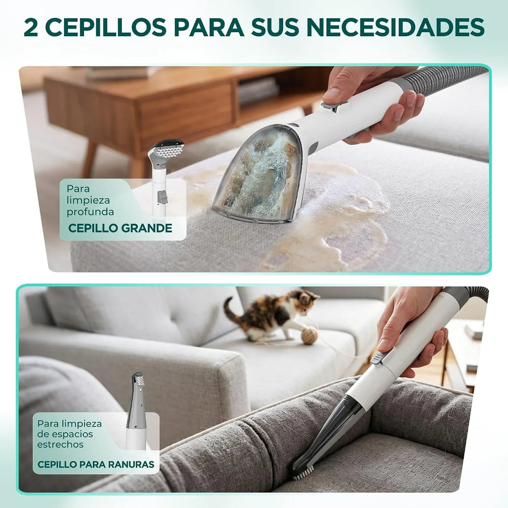 HAUSHOF Limpiador de Tapicerías 24V, Aspirador de Tapicería Inalámbrico