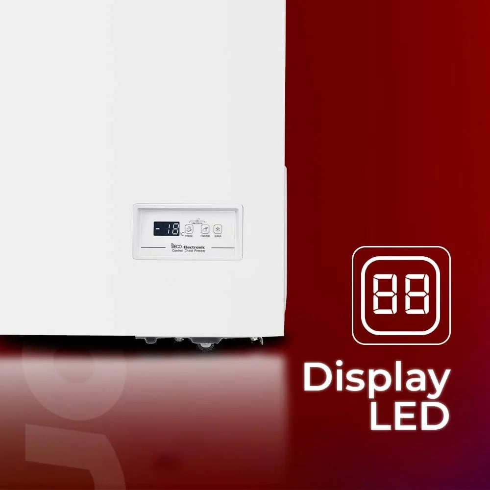 Nilson Congelador Horizontal Blanco NCH1001EDC. Capacidad 98 Litros, Dual Cooling, 4 Star, Modo Super Congelación, Tecnología Cíclica, Puerta Abatible, 1 Cesta, Bajo nivel Sonoro, Clase E