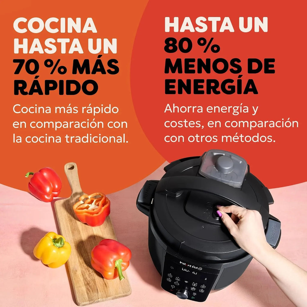 Instant Pot Plus: Olla Multicocción 9 en 1 de 5,7 L: Acero inoxidable, Olla a presión, Olla de cocción Lenta, Arrocera, Sartén para saltear, Yogurtera, Calientacomidas, Vaporera, Máquina de vacío