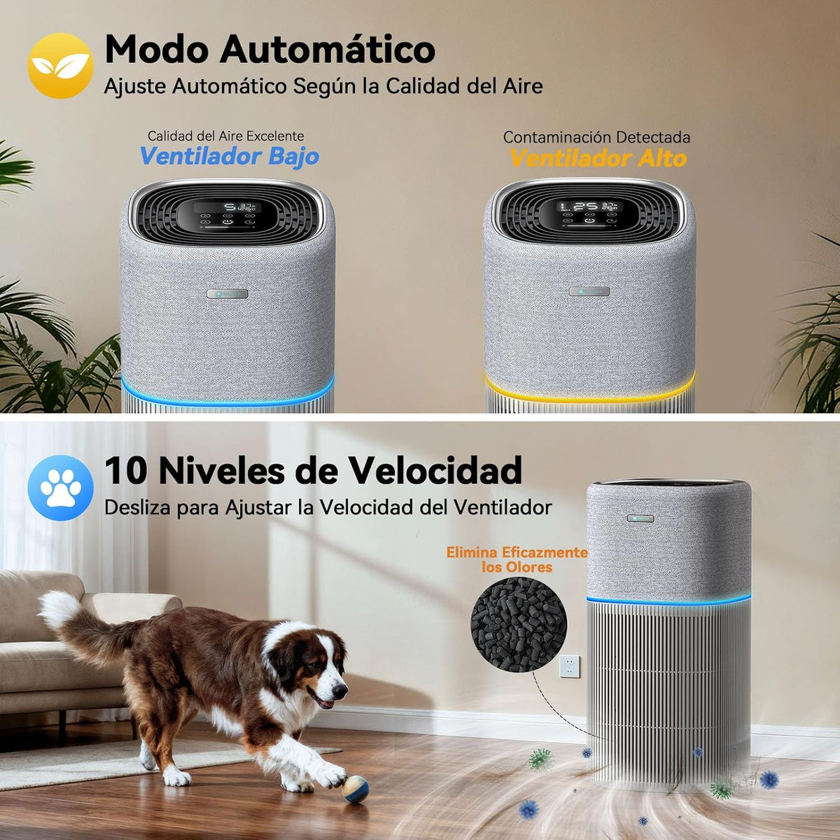 Redkey P3 Purificador de Aire, Purificador para Alergias y Mascotas para Habitaciones Hasta 100 m² | CADR 1000 m³/h Filtro True HEPA, elimina el 99,97% de Polen, Moho, Olores, Polvo, ultrasilencioso