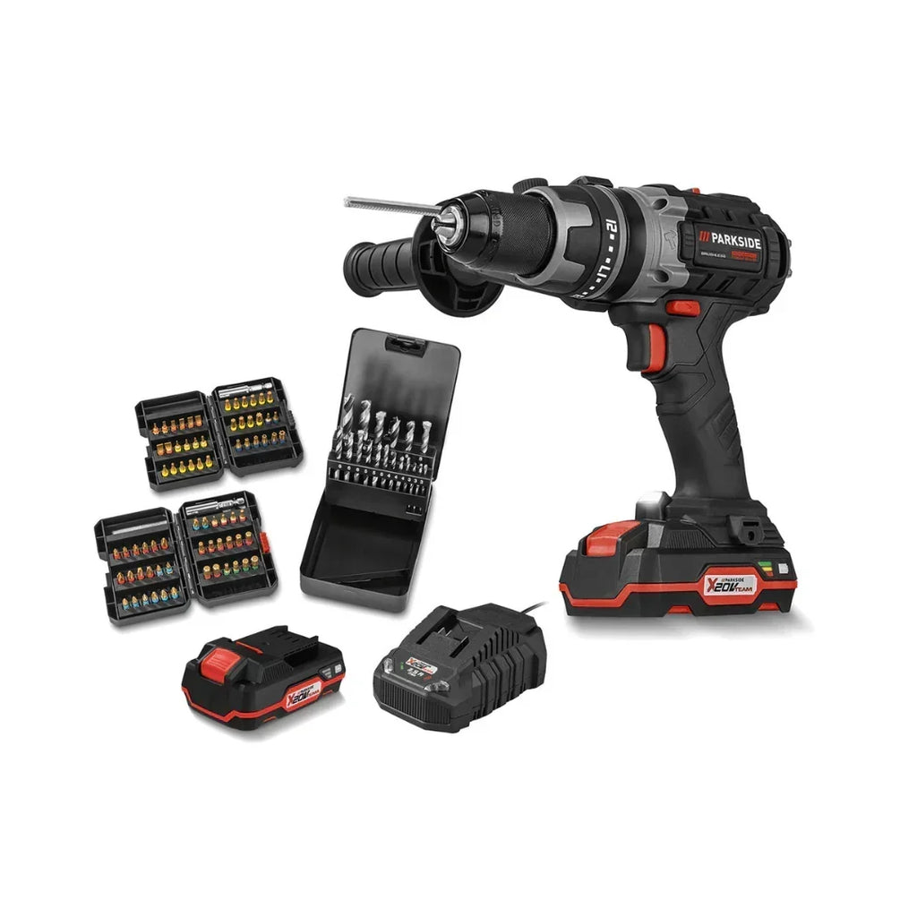 2026 Taladro Percutor Inalámbrico PARKSIDE PERFORMANCE con Accesorios »PSBSAP 20-LI B2«, 20 V