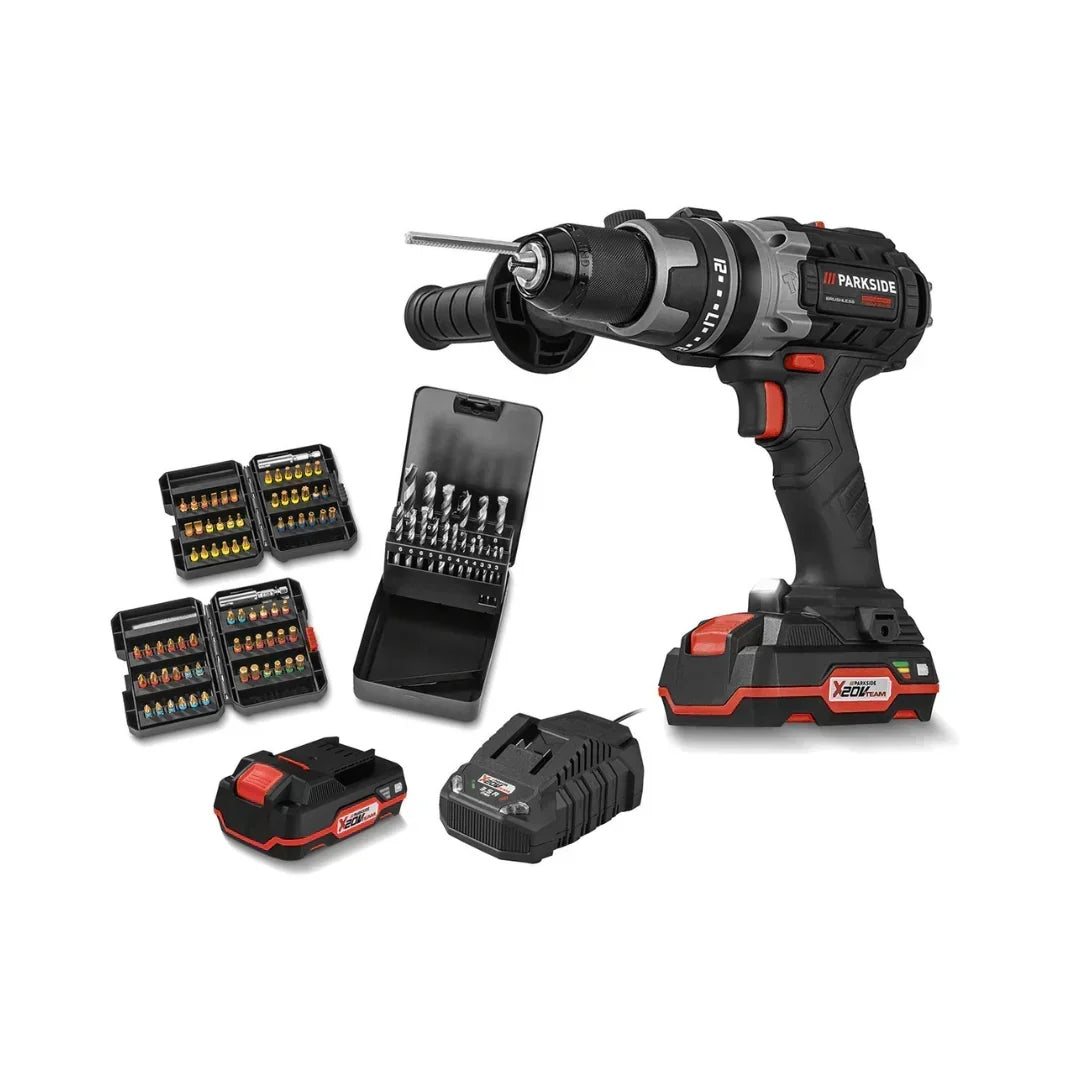 2026 Taladro Percutor Inalámbrico PARKSIDE PERFORMANCE con Accesorios »PSBSAP 20-LI B2«, 20 V