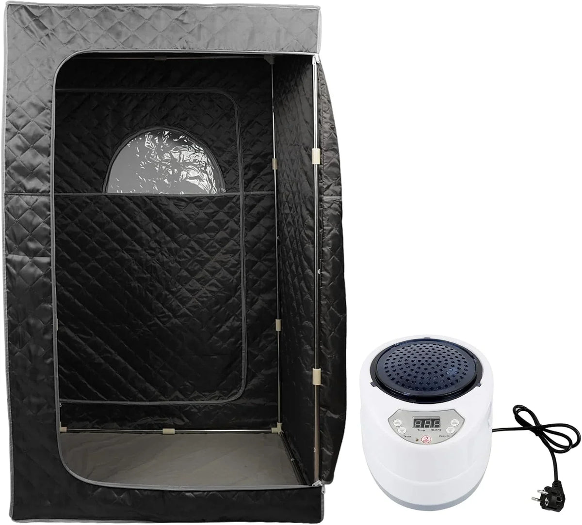 MINGYI Sauna de vapor portátil y plegable de 1000 W con cabina de vapor, generador de vapor de 2,5 camas y mando a distancia, 100 × 80 × 170 cm (Negro)