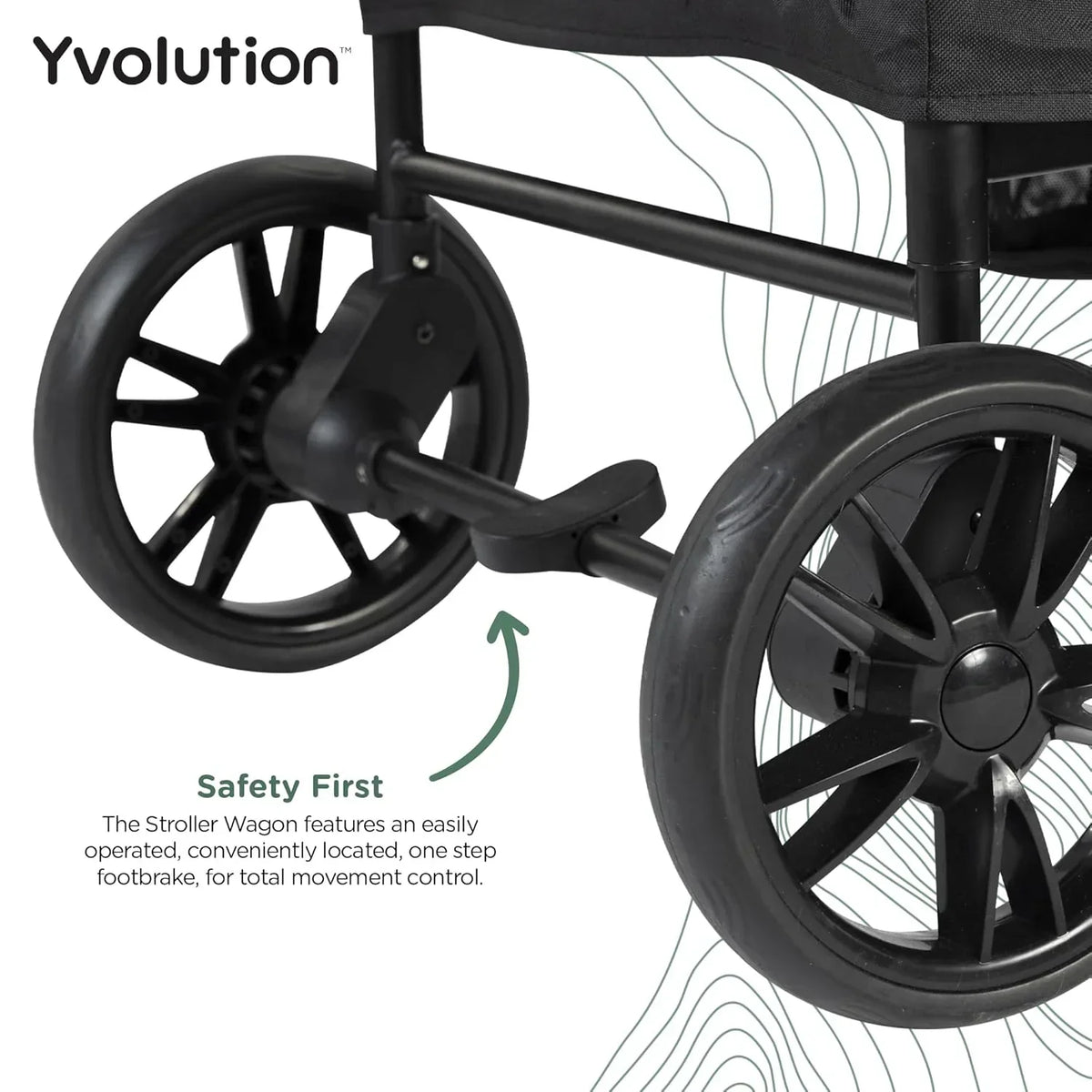 Yvolution Easy Folding and Storage Wagon with Awning - Folding Wagon for Kids, Cargo and Garden, Side Opening Cart for 2 Kids, Adjustable Push and Pull Handle, Front Door with