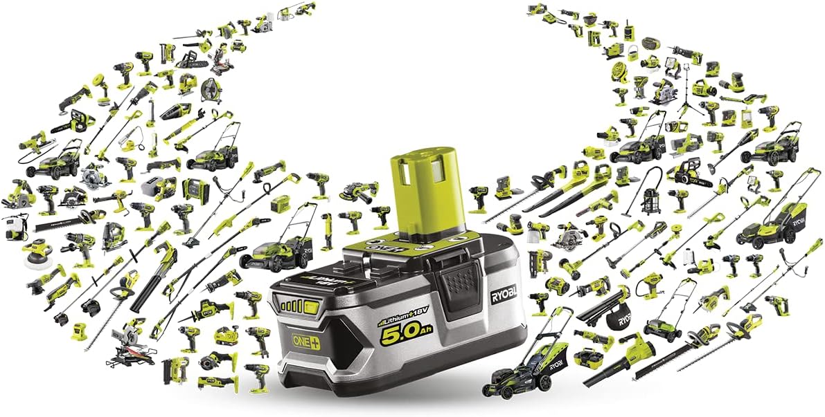 RYOBI - Cortasetos con Pértiga Sin Cable 18V One+ - Cuchillas 45cm - Trabajos de Largo Alcance - Se Entrega con 1 Funda, 1 Arnés, 1 Extensión - OPT1845 - Sin Batería ni Cargador