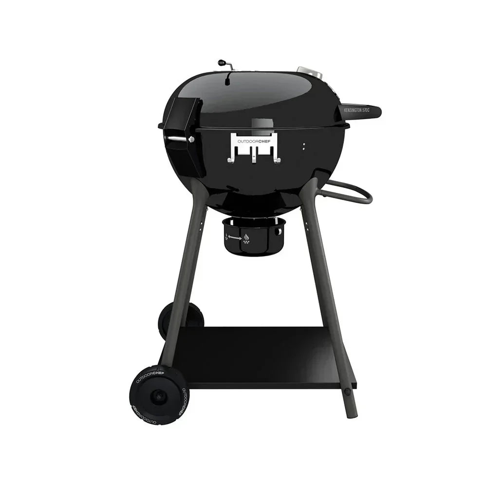 2026 Barbacoa de Carbón Outdoorchef KENSINGTON 570 C – Sistema Slide-Trichter para calor directo/indirecto – Negro