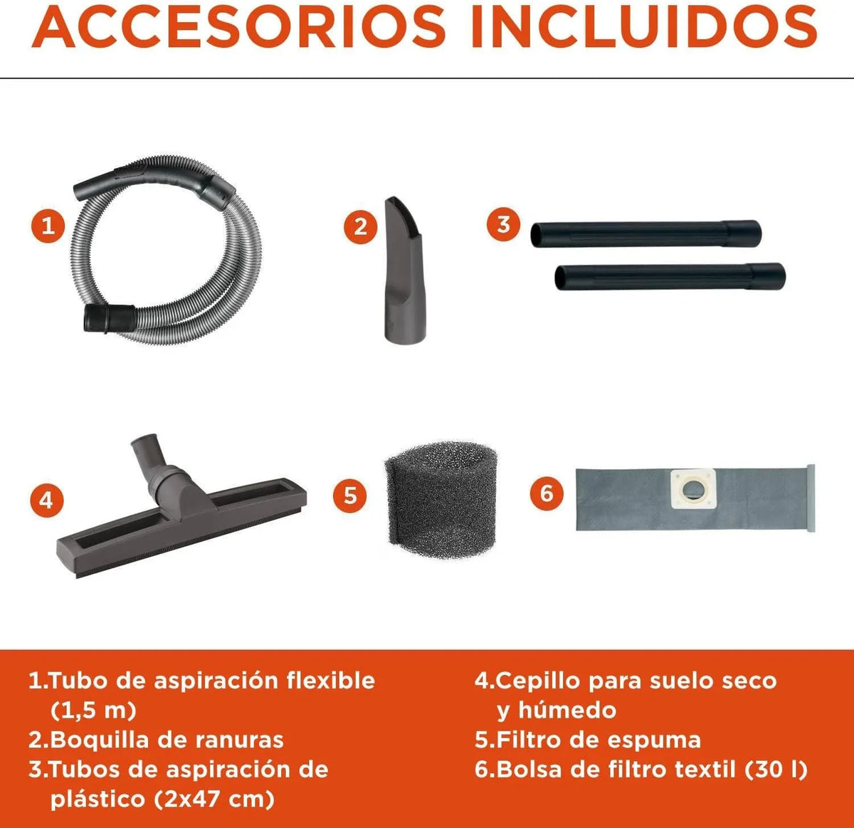 Black+Decker BXVC30XDE Aspirador Multiuso de sólidos y líquidos (1600 W, 30 L, Acero INOX)