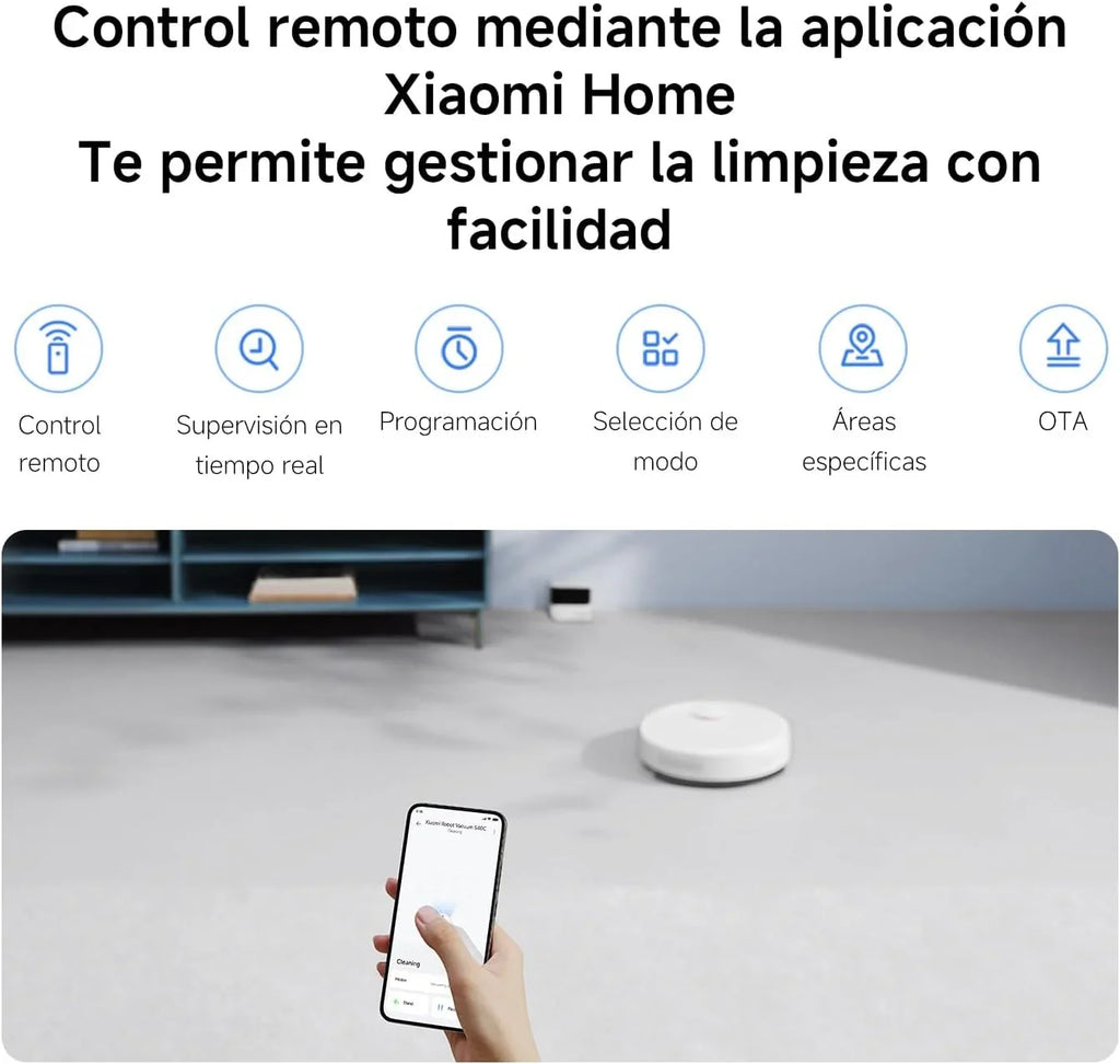 XIAOMI S40C Robot Aspirador con Fregado, 5000 Pa, Control App y Voz