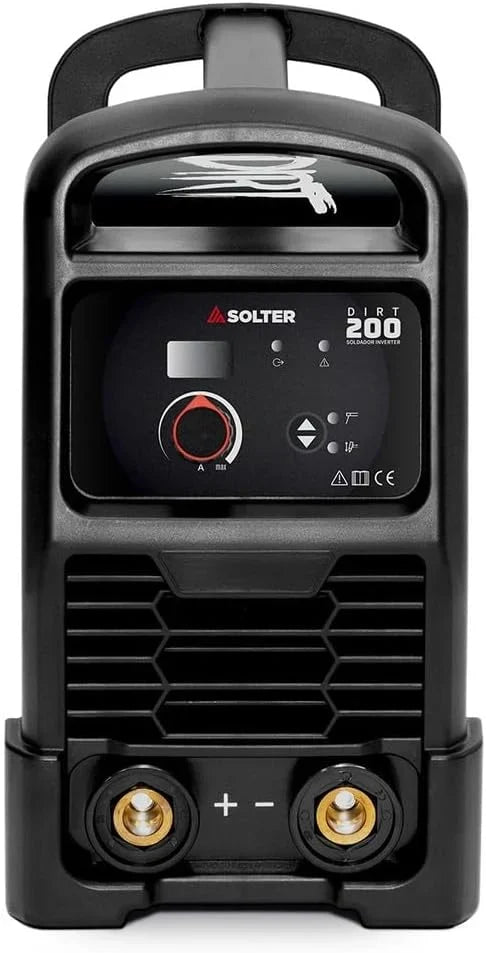 Solter Equipo Inverter de Soldadura DIRT 200A Tecnología TIG/MMA Lift-Arc y Arc-Sense Regulación Digital Precisa Compatible con Electrodos de Aluminio y Generadores Eléctricos