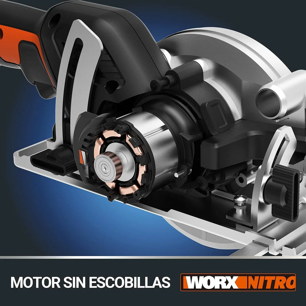 WORX Sierra circular Brushless WORXsaw XL 20V | PowerShare | WX531-1 batería 2Ah | Motor sin escobillas, diseño de cuerpo fino, rápido ajuste de profundidad