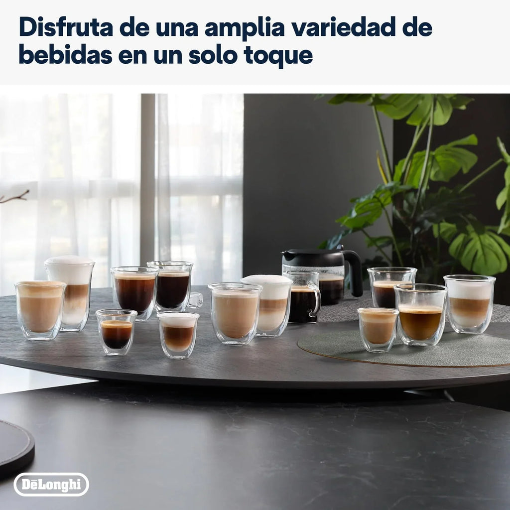 De'Longhi Dinamica Plus - Cafetera Superautomática 24 Bebidas Titanio