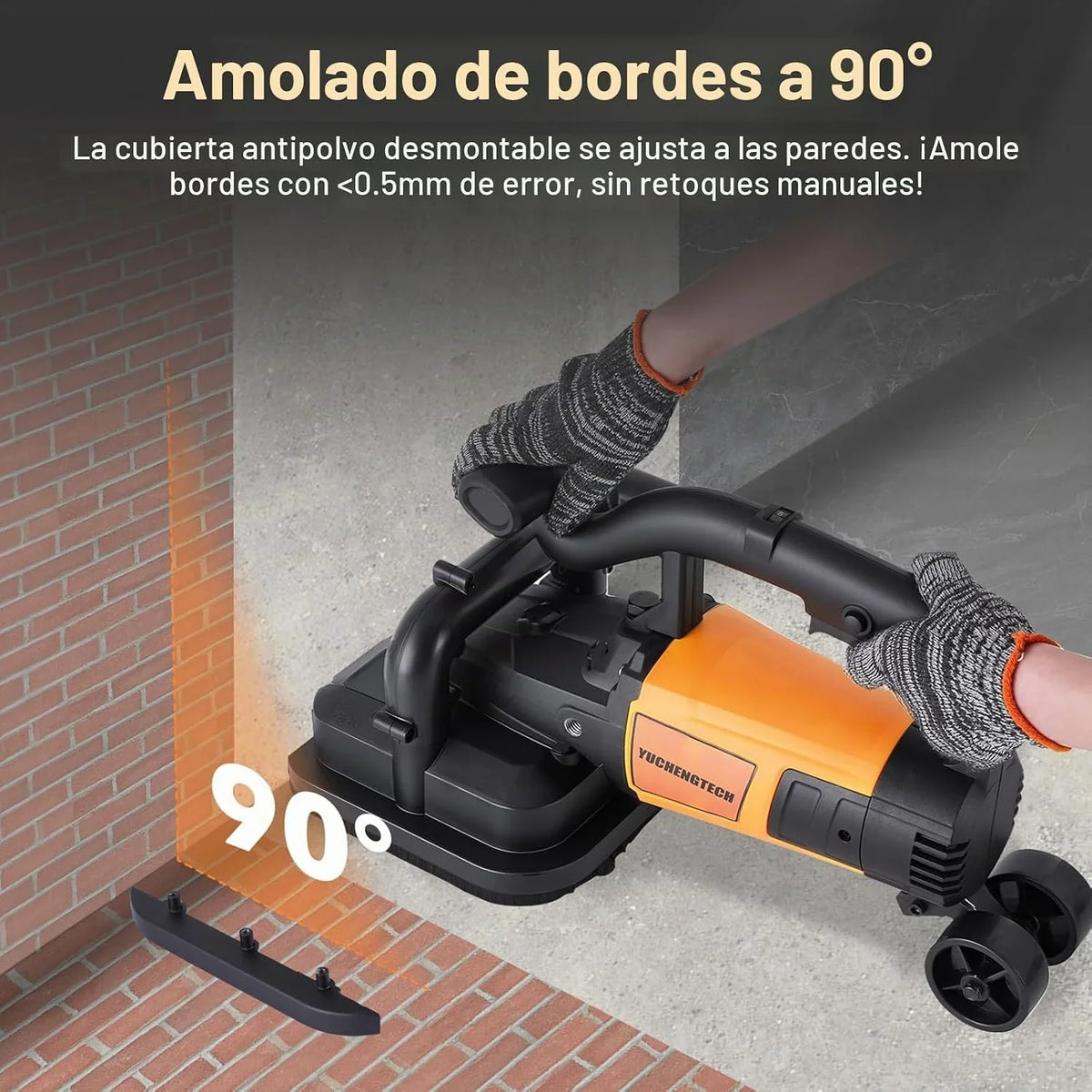 YUCHENGTECH Pulidora de Hormigón 4 Cabezales 3800W