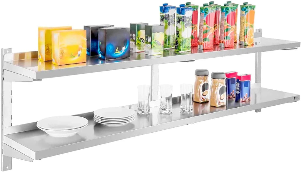 Royal Catering - RCWR-180.2 - Estante metálico para Cocina - 2 baldas - 180 cm