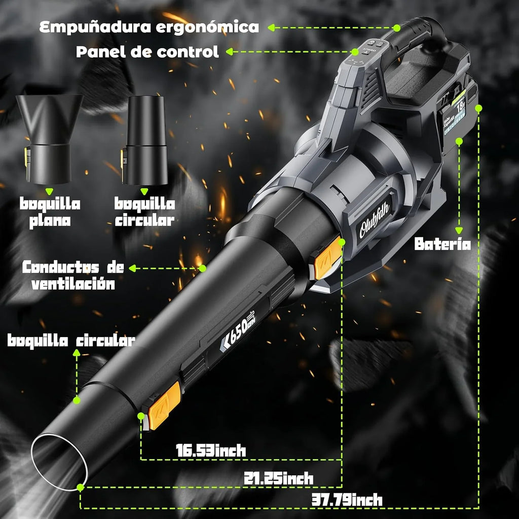 18V Soplador de Hojas, Soplador de Hojas eléctrico, 2×5,5Ah batería