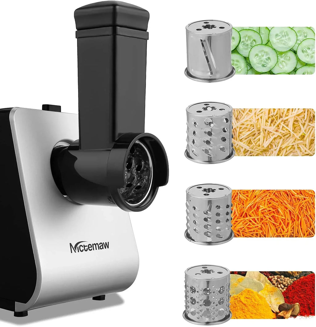 Nictemaw Picadora de carne eléctrica 5 en 1, multifunción, con 4 cuchillas y 3 placas de corte de acero inoxidable, para salchichas, otros accesorios para galletas, albóndigas, 2000 W máx