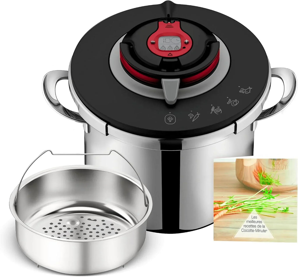 SEB Clipso + Chef Expert 8 L, Olla de cocción rápida con 4 programas, 6 a 8 personas, cocción rápida, compatibilidad con horno, P4571400