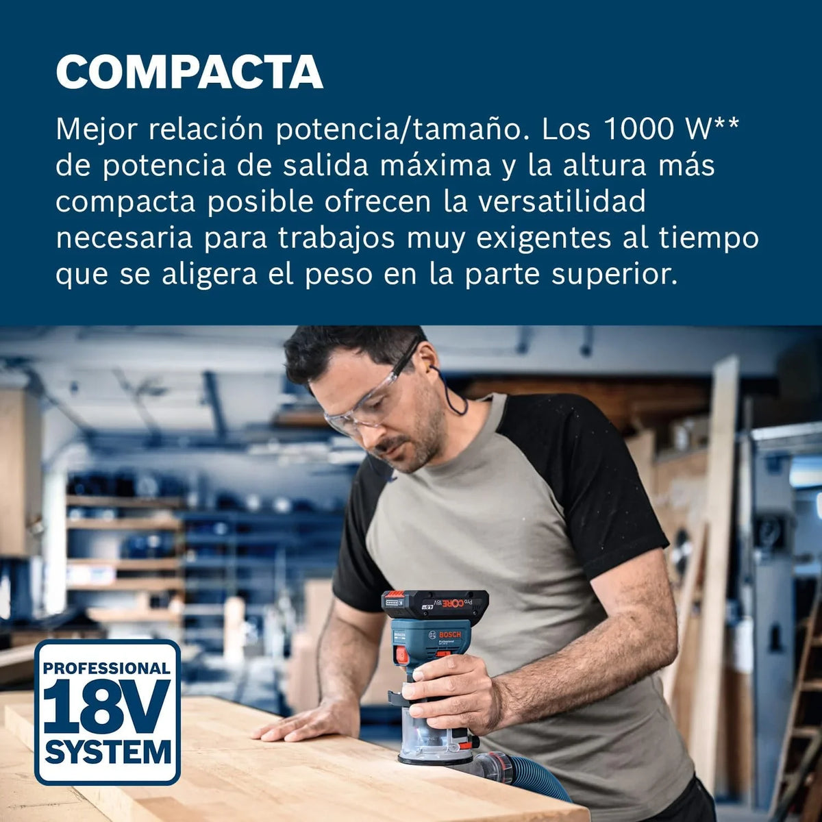 Bosch PRO Fresadora de cantos a batería GKF 18V-8