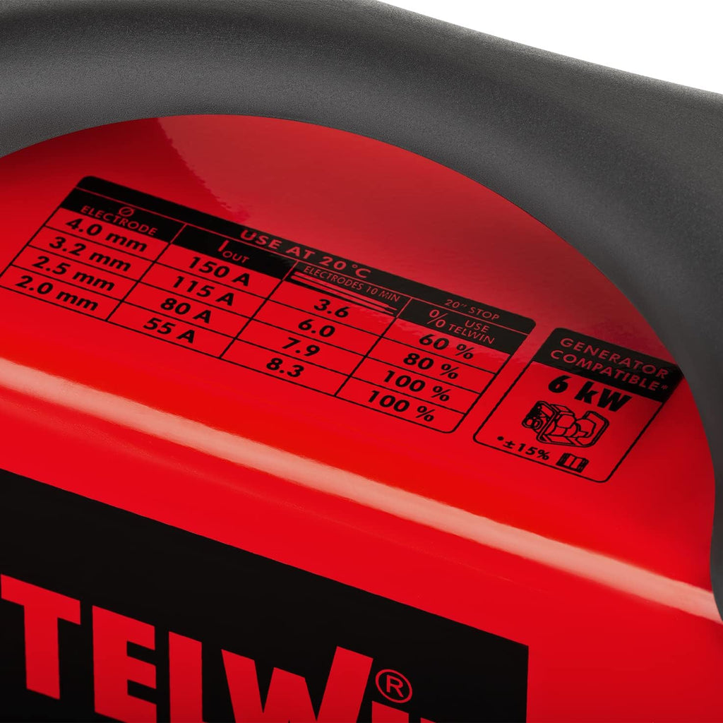 TELWIN - Soldador Inverter Profesional FORCE 165 TE-815857 - Alta Estabilidad - Para Diversos Electrodos - Incluye Maleta