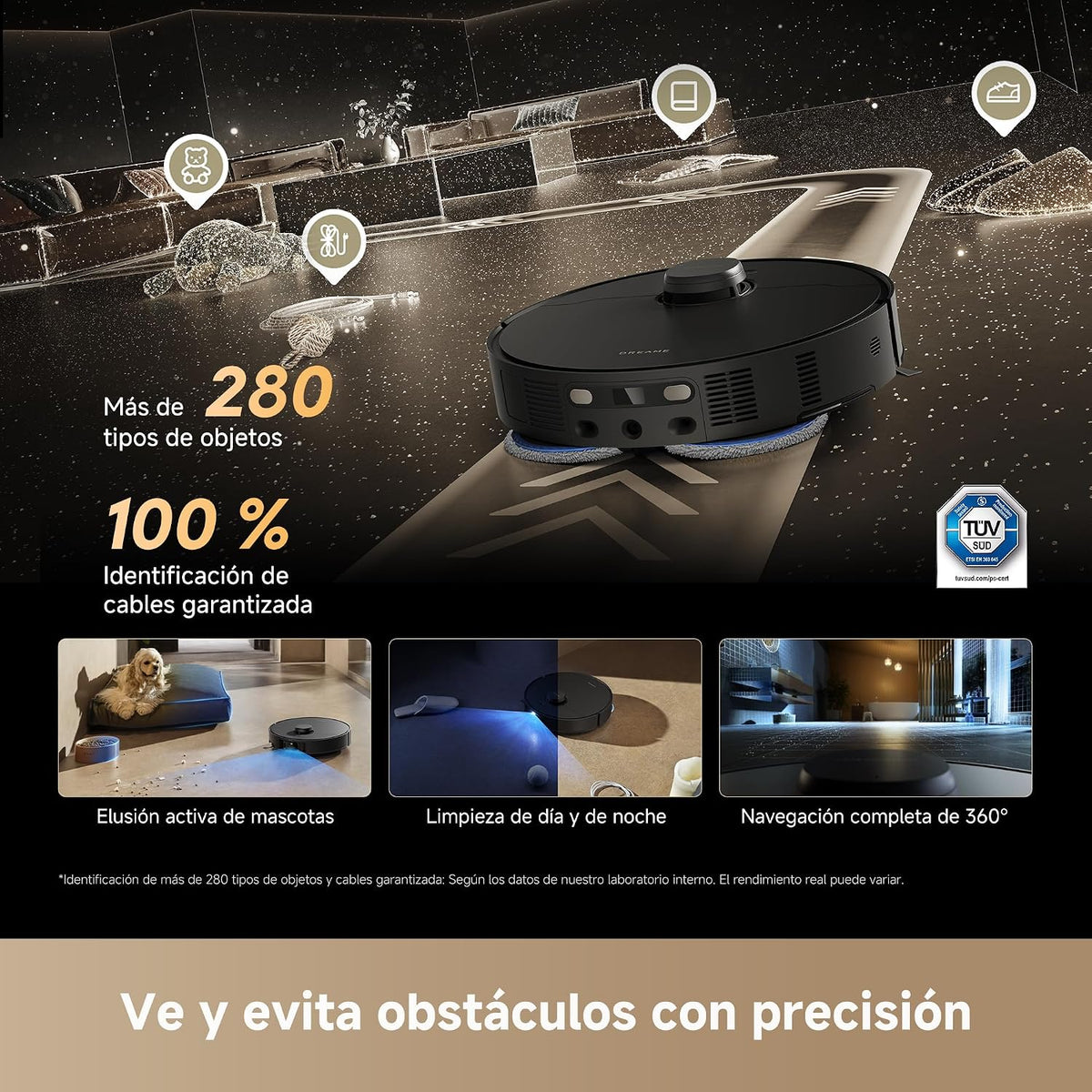 dreame Matrix10 Pro Robot Aspirador, 30.000 Pa, Base Cambio de Mopas