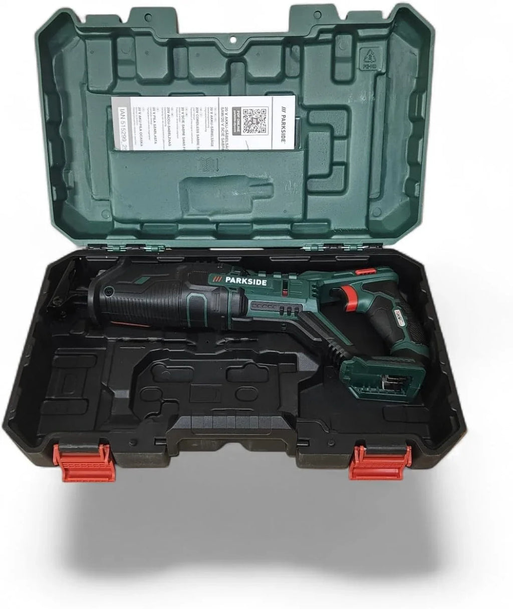 Sierra sable Parkside PSSA 20-Li A1 + batería 2Ah + cargador, sierra tigre, cola de zorro