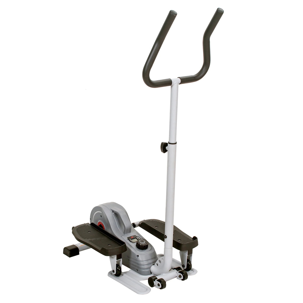 Sunny Health & Fitness Elíptica magnética compacta con manillar – stepper portátil para entrenamiento en casa, modelo SF-E3988.