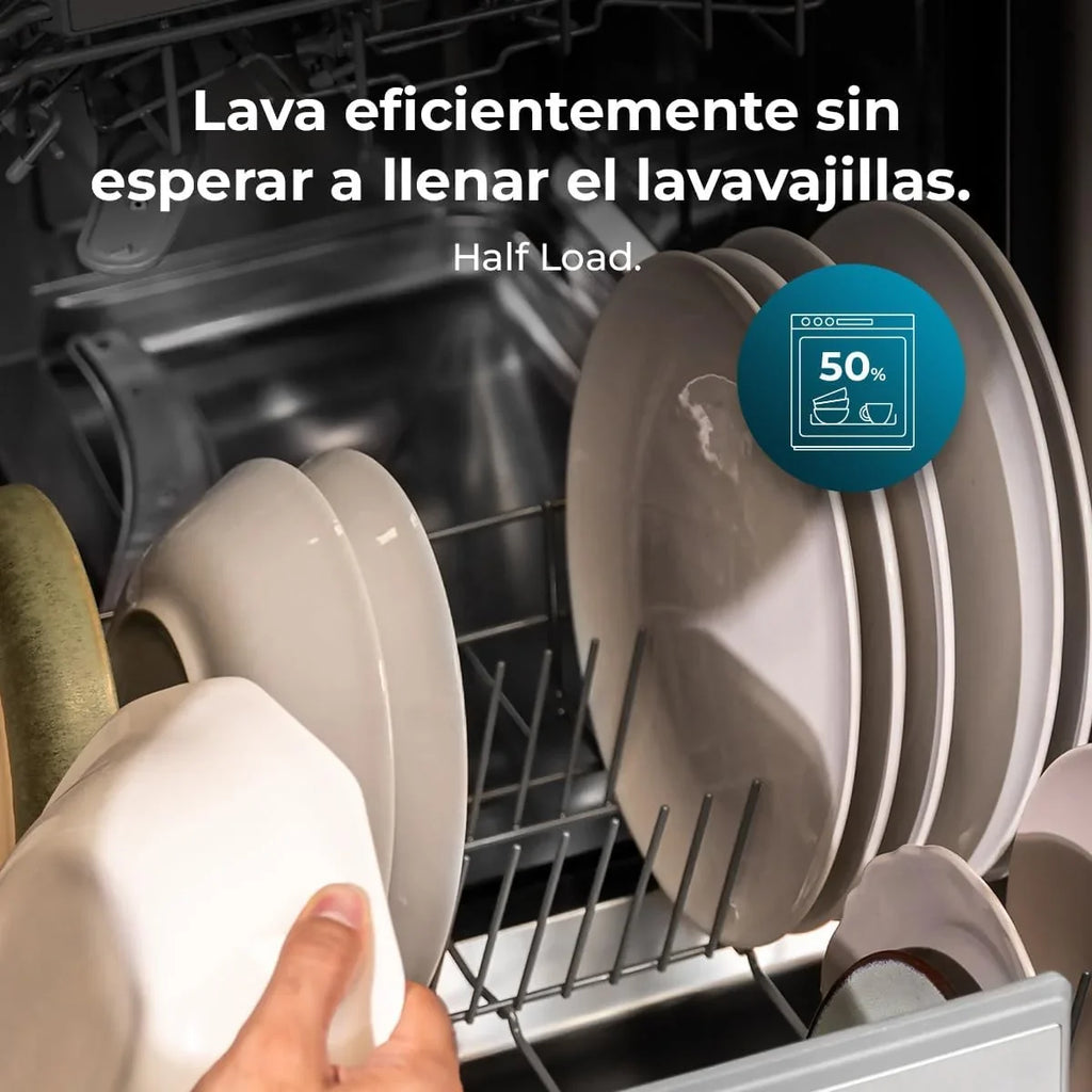 Cecotec Lavavajillas Compacto de 60 cm Bolero Aguazero 6320 Dark D, 1900W, 15 Cubiertos, 8 Programas, Pantalla FullColor XXL, Smart Wash, Turbo Dry+, AutoClean, Media Carga, Delay Start, ChildLock